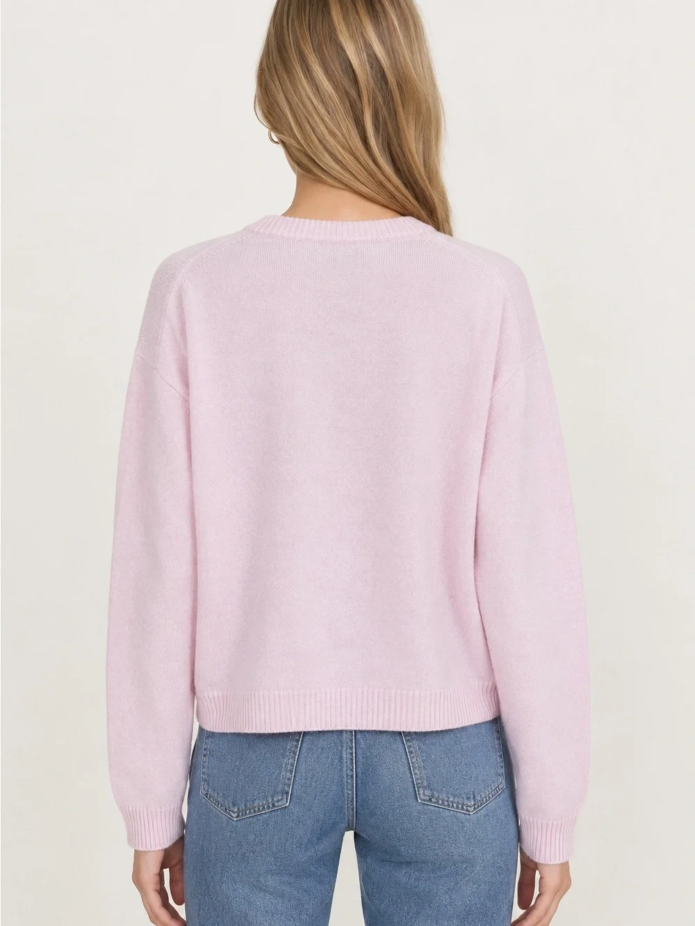 J. Crew Women’s Perfect 100% Cashmere Soft Pink Crewneck Sweater M CN259